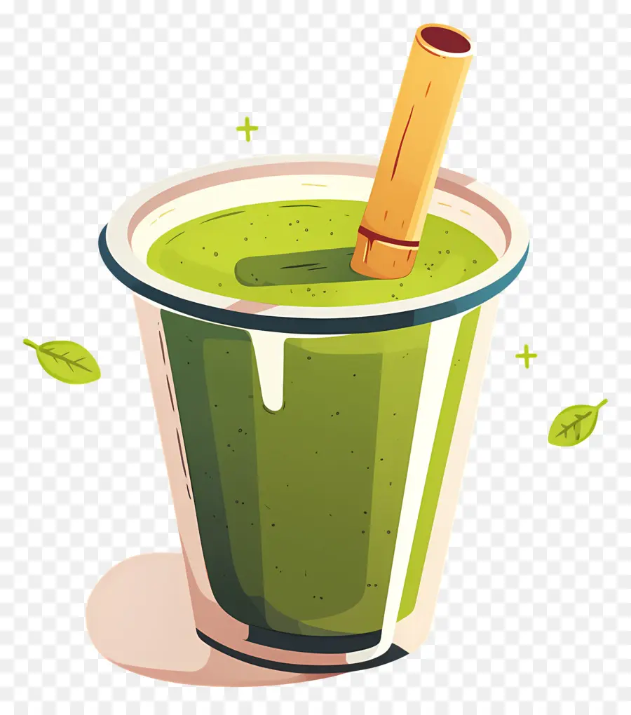 Chá Com Leite Matcha，Batido Verde PNG