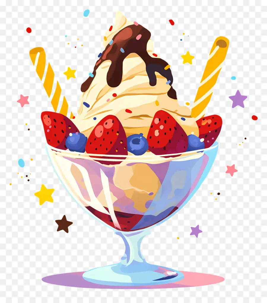 Dia Nacional Do Sundae，Sorvete Com Frutas PNG