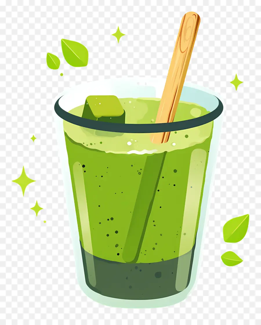 Chá Com Leite Matcha，Batido Verde PNG