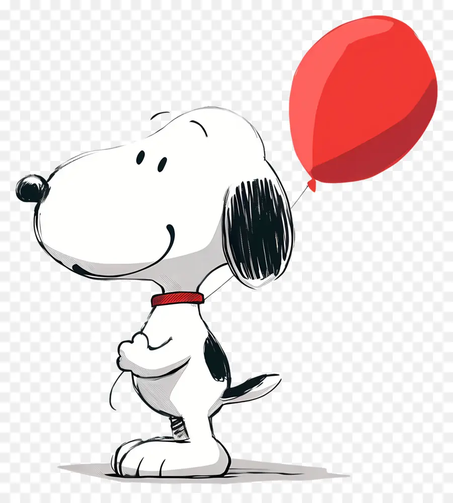 Snoopy Segurando Um Balão，Cão De Desenho Animado Com Balão PNG