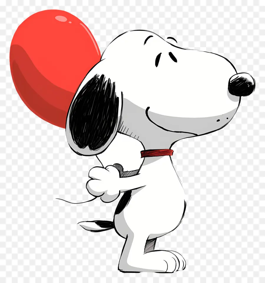 Snoopy Segurando Um Balão，Cão De Desenho Animado Com Balão PNG