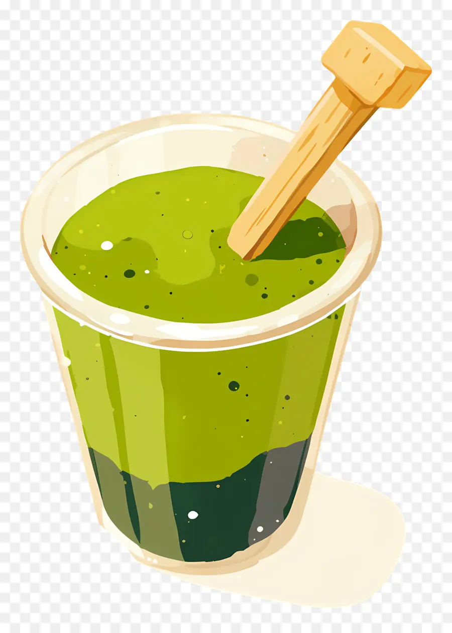 Chá Com Leite Matcha，Batido Verde PNG