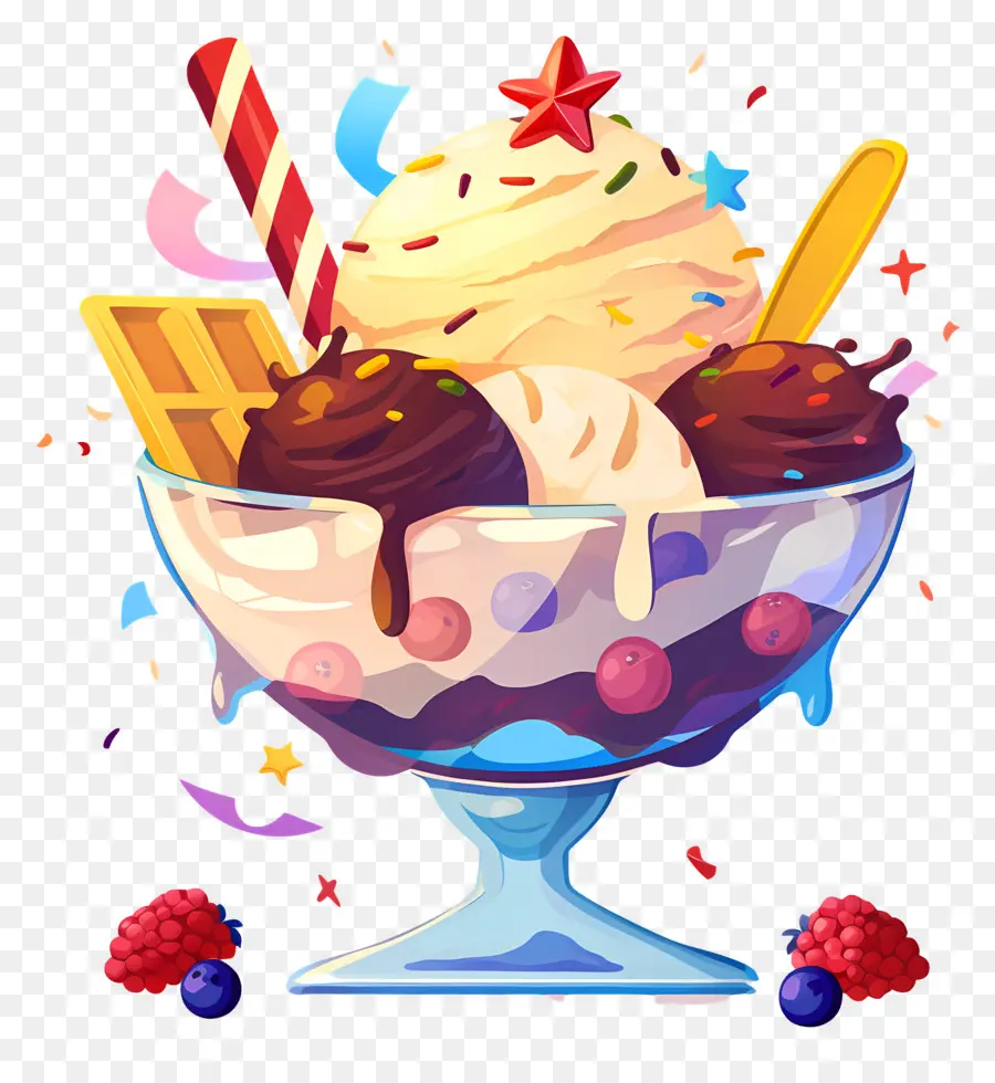 Dia Nacional Do Sundae，Sorvete Com Frutas PNG