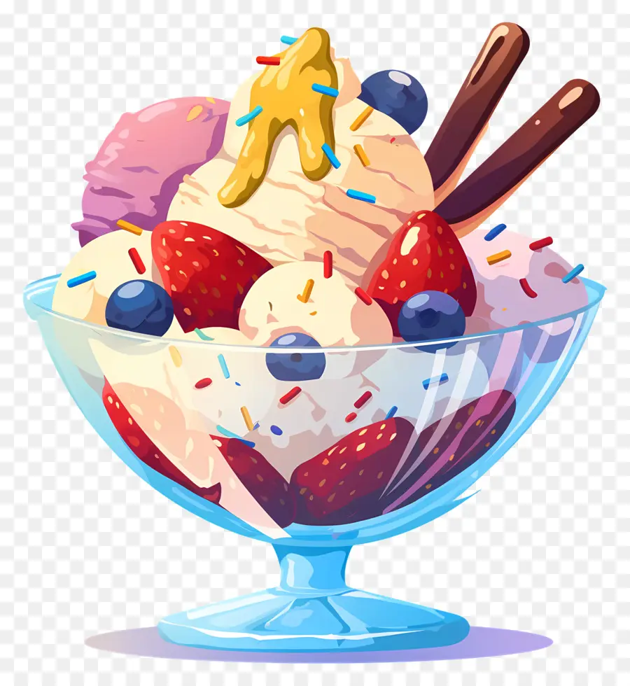 Dia Nacional Do Sundae，Sorvete Com Frutas PNG