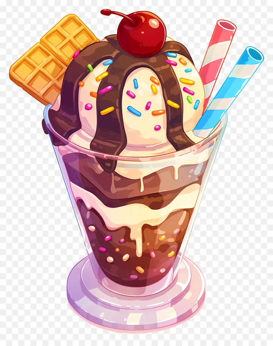 Dia Nacional Do Sundae，Sundae De Sorvete PNG