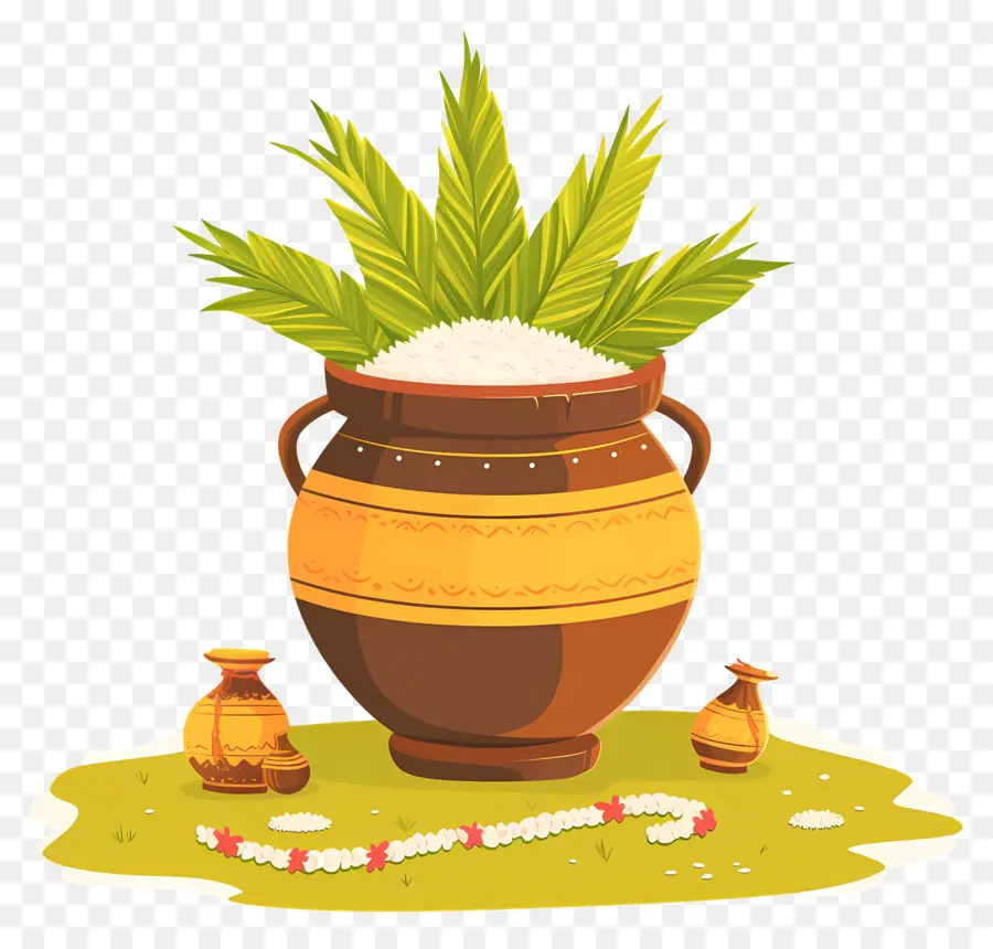 Pote Pongal，Pote Decorativo Com Arroz PNG