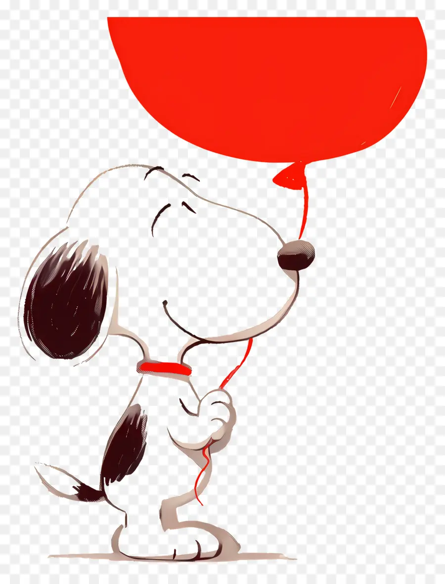 Snoopy Segurando Um Balão，Cachorro PNG