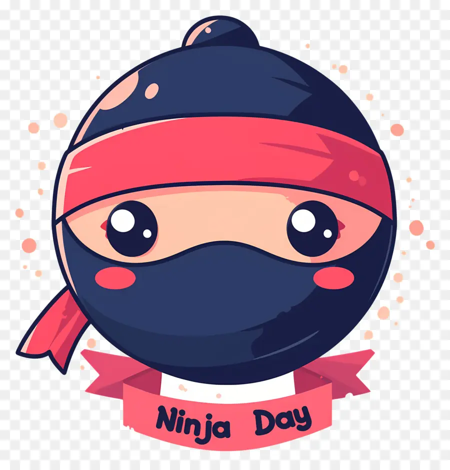 Dia Ninja，Rosto Ninja Redondo PNG