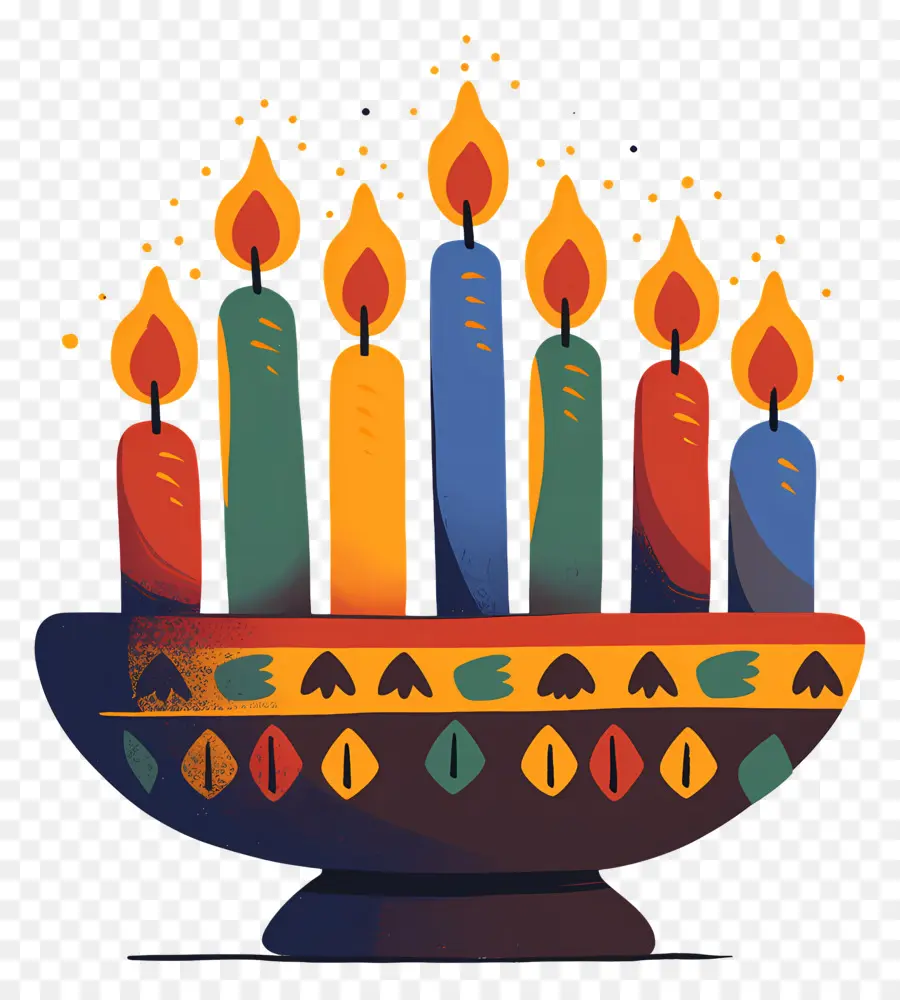 Velas Kwanzaa，Velas Coloridas PNG