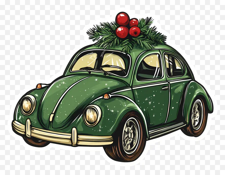 Carro De Natal，Carro Verde PNG