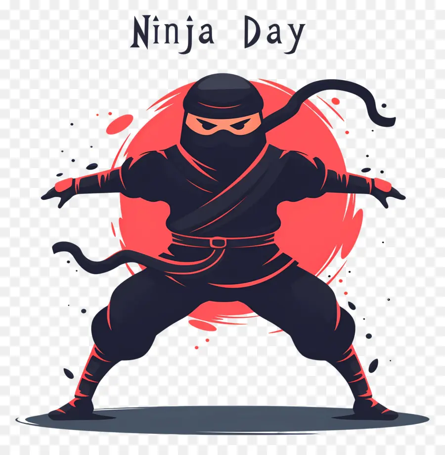 Dia Ninja，Pose Estilizada De Ninja PNG