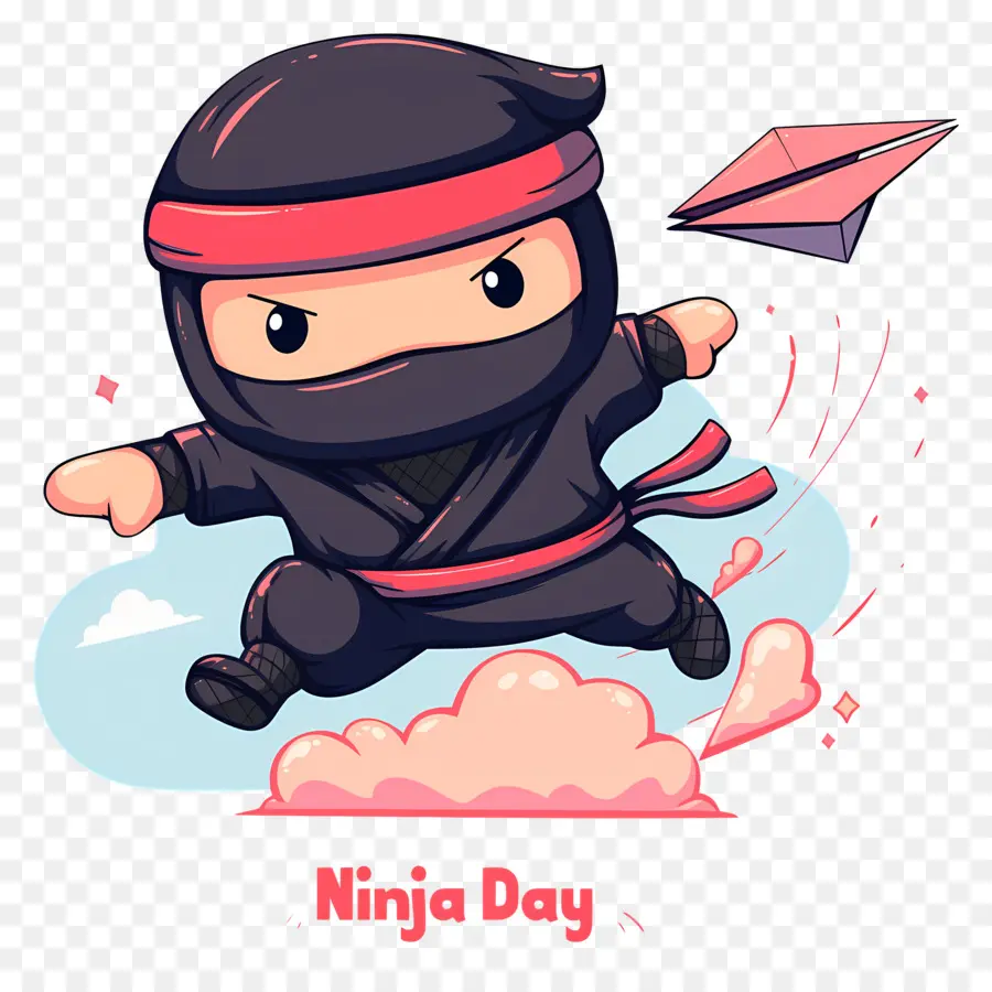 Dia Ninja，Ninja Com Avião De Papel PNG