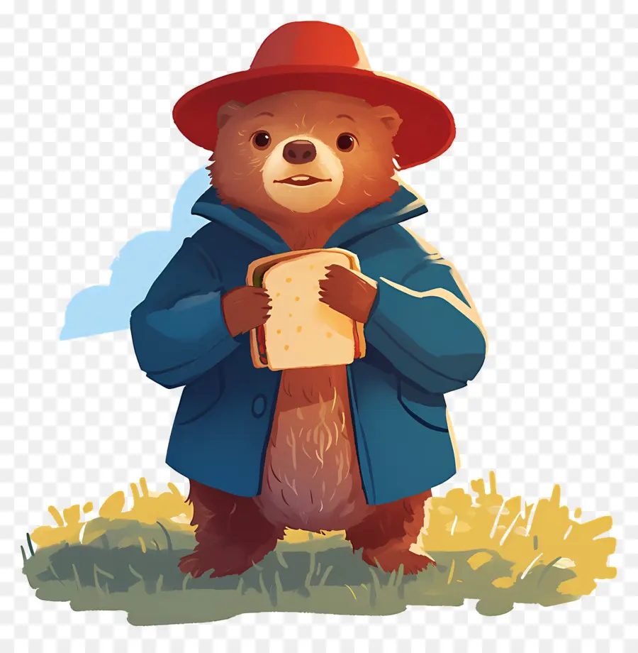 Paddington，Urso Com Sanduíche PNG