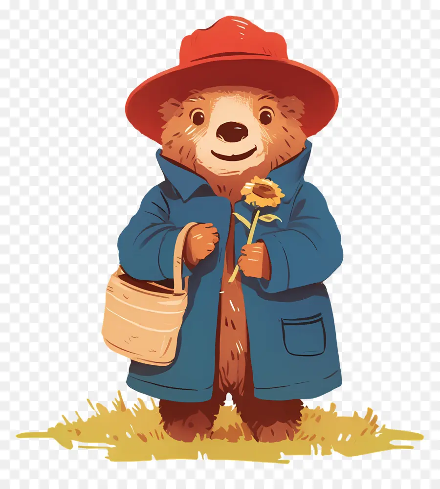 Paddington，Urso Com Girassol PNG