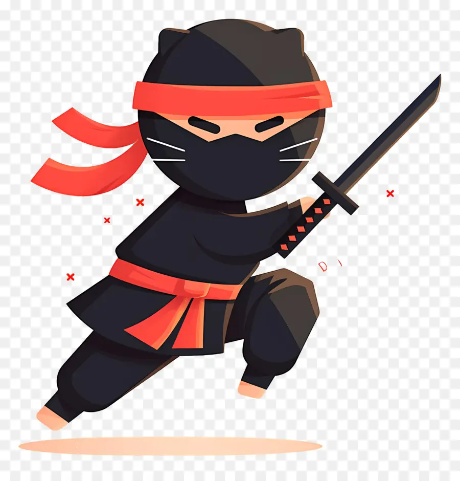 Dia Ninja，Gato Ninja Com Espada PNG