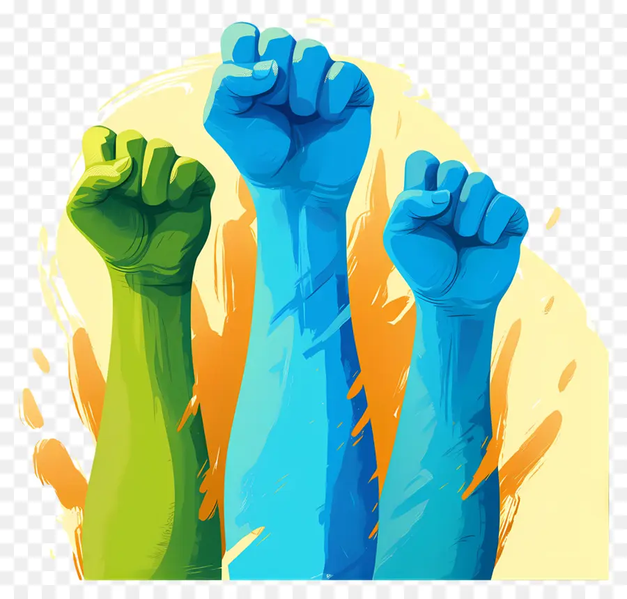 Dia Dos Direitos Humanos，Punhos Coloridos PNG