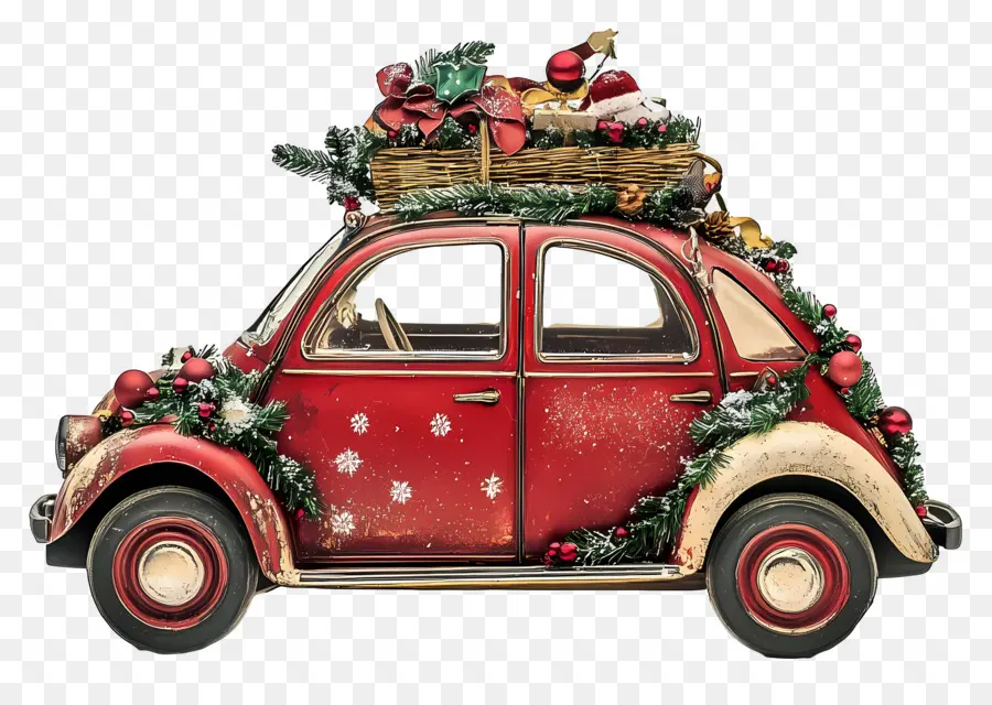 Carro De Natal，Carro De Natal Decorado PNG