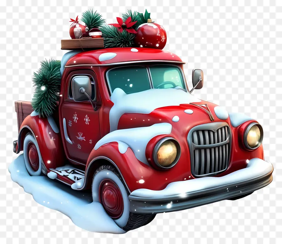 Carro De Natal，Caminhão De Natal Vermelho PNG