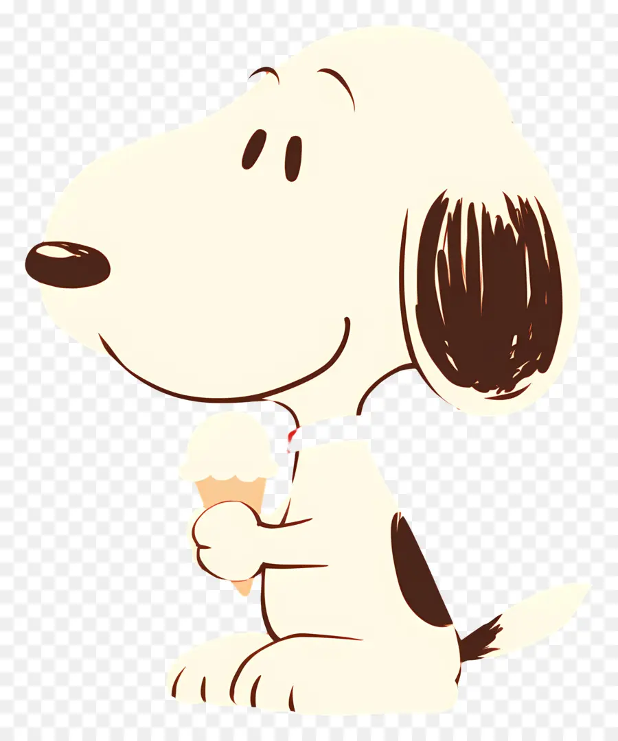 Snoopy Tomando Sorvete，Cão De Desenho Animado Com Picolé PNG