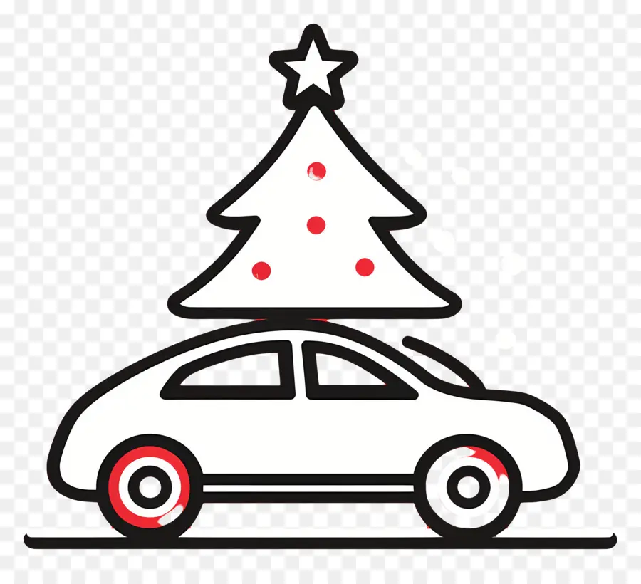 Carro De Natal，Carro Com árvore De Natal PNG