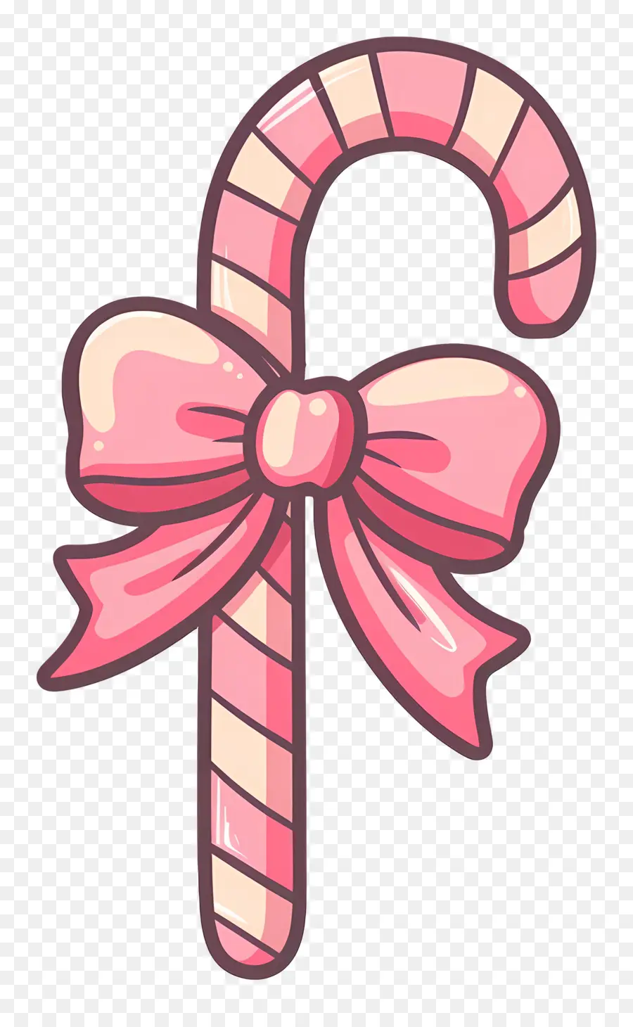 Bastão De Doces De Natal，Bastão De Doces Rosa Com Laço PNG