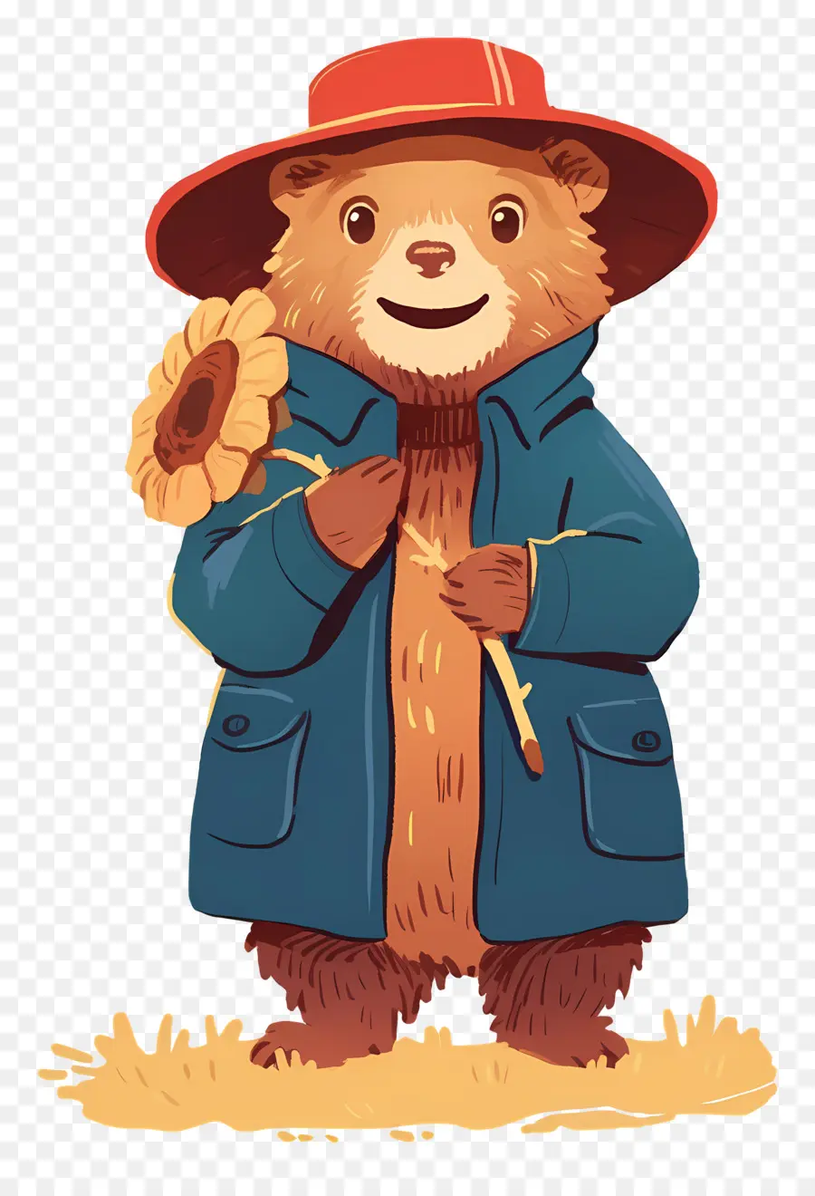 Paddington，Urso Com Girassol PNG