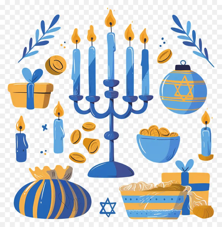 Hanucá，Decorações De Hanukkah PNG