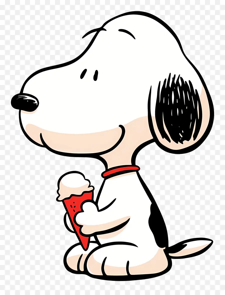 Snoopy Tomando Sorvete，Cão De Desenho Animado Com Picolé PNG