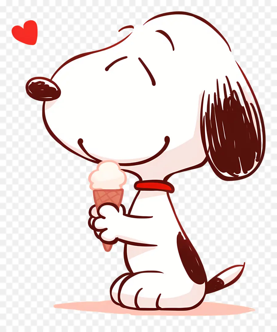 Snoopy Tomando Sorvete，Cão De Desenho Animado Com Sorvete PNG