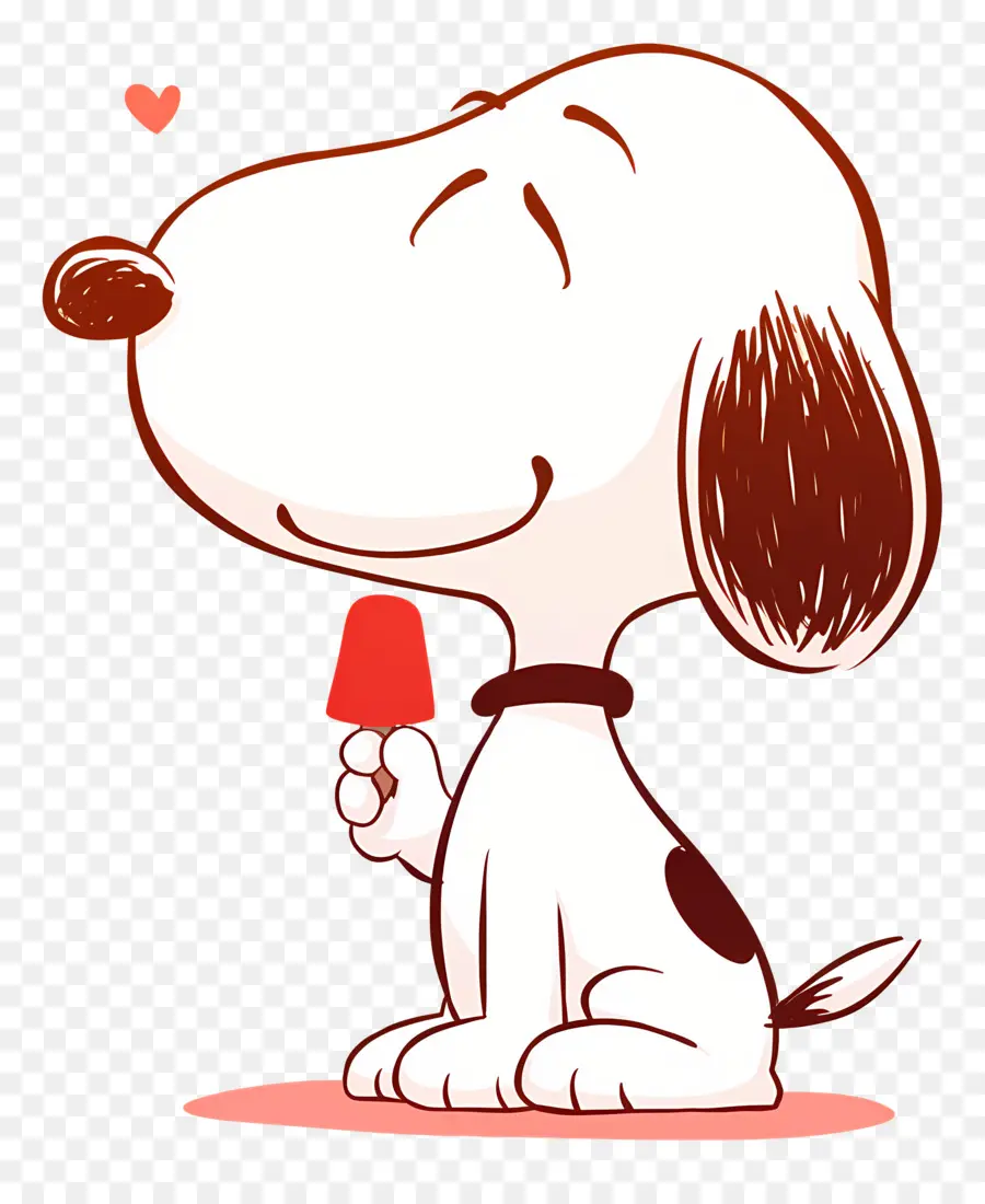 Snoopy Tomando Sorvete，Cão De Desenho Animado Com Sorvete PNG