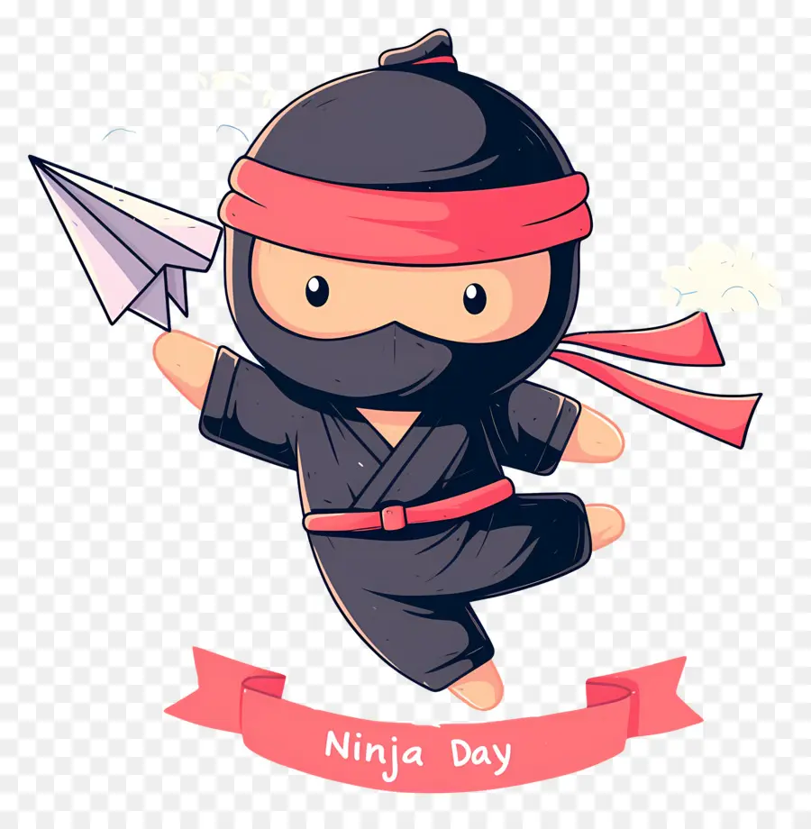 Dia Ninja，Ninja Com Avião De Papel PNG