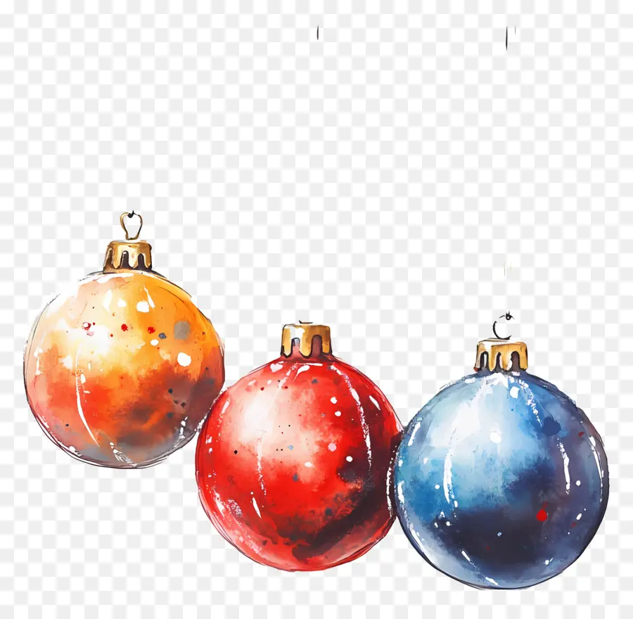 Aquarela De Natal，Enfeites De Natal PNG