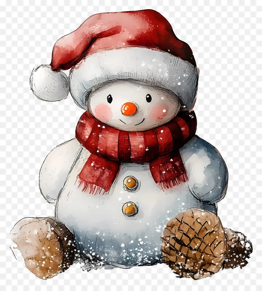 Aquarela De Natal，Boneco De Neve PNG