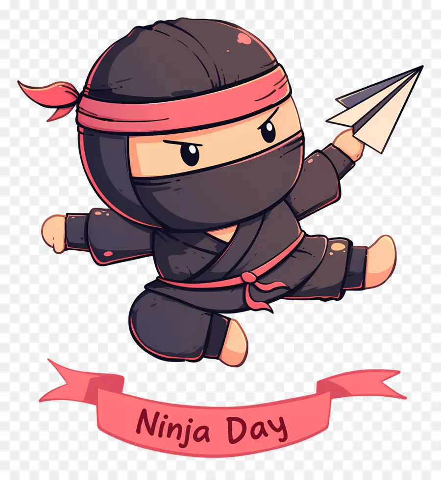 Dia Ninja，Ninja Com Avião De Papel PNG