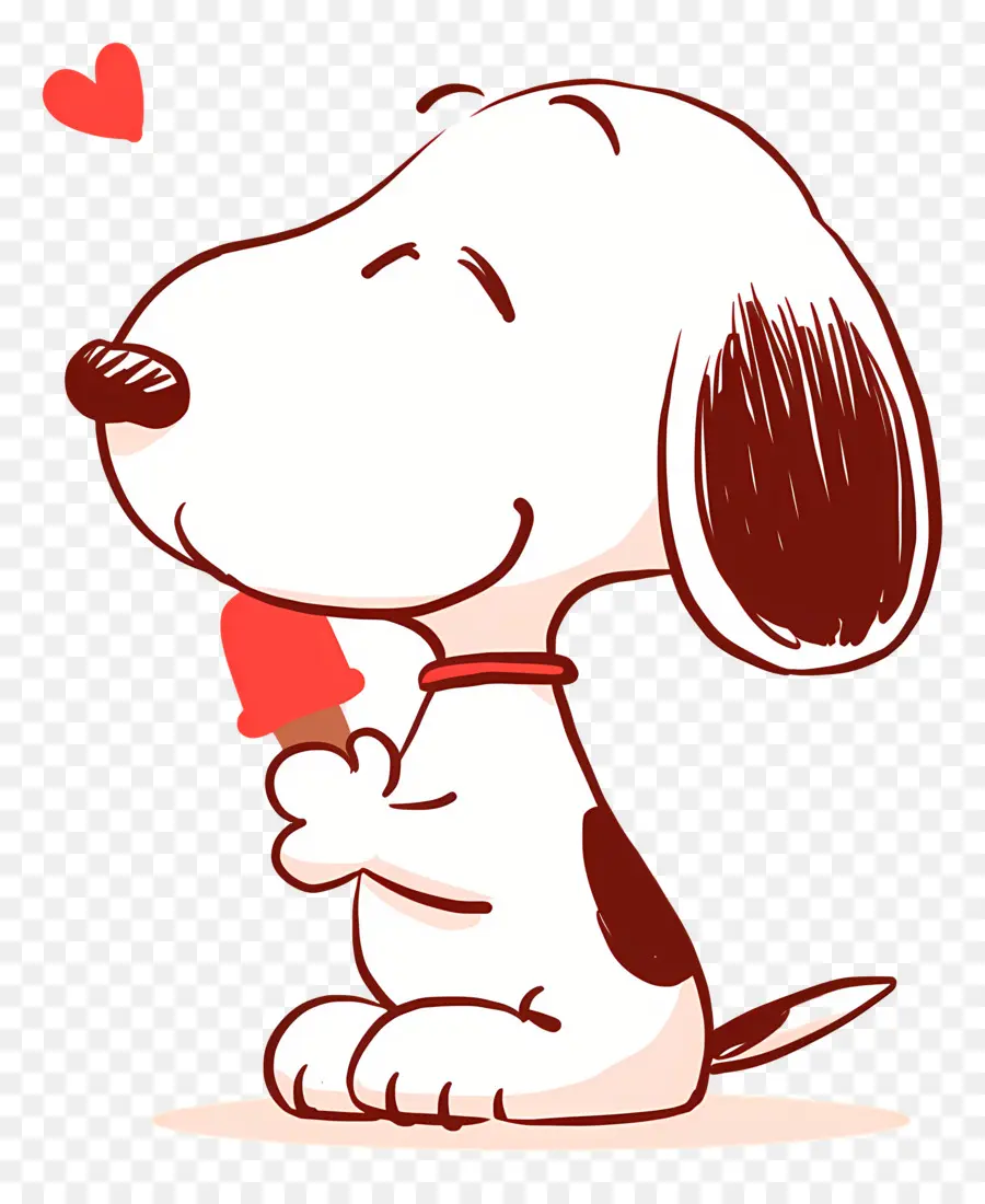 Snoopy Tomando Sorvete，Cão De Desenho Animado Com Sorvete PNG