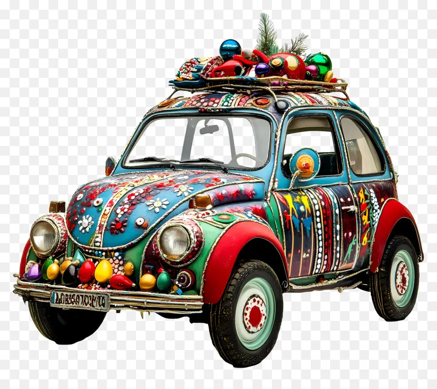 Carro De Natal，Carro Decorado PNG