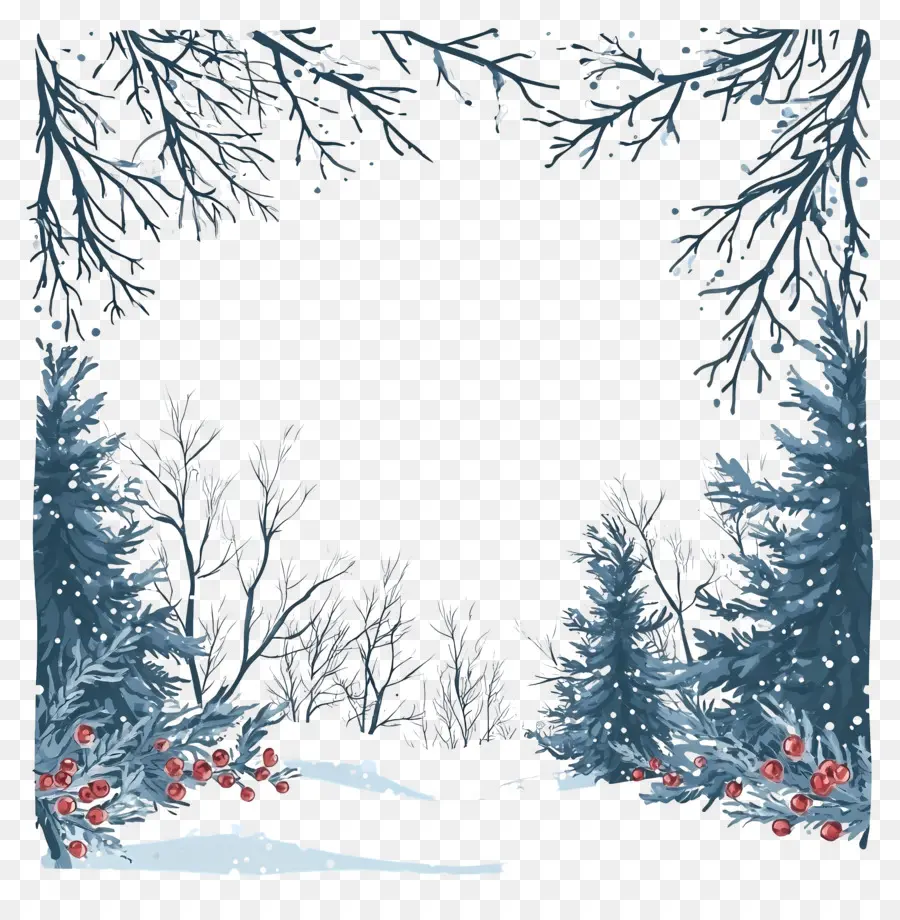 Quadro De Inverno，Paisagem Nevada PNG