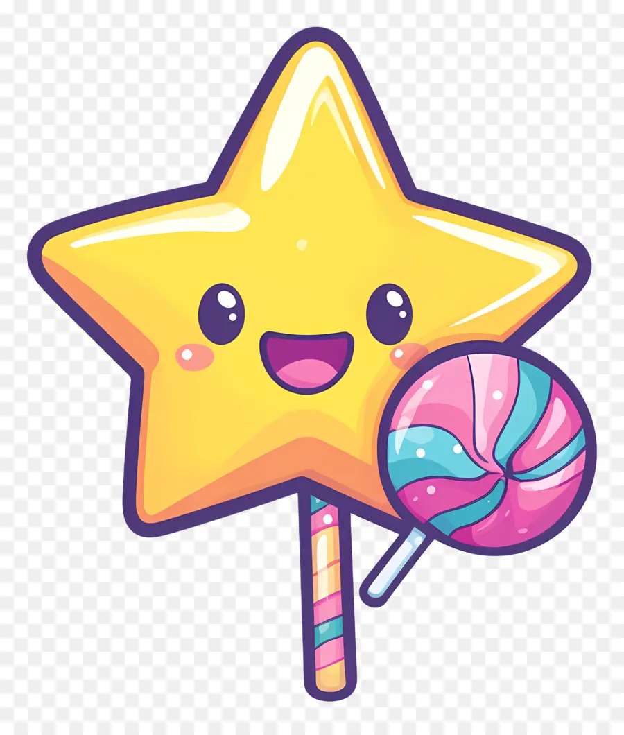 Estrela Animada，Estrela Com Doces PNG