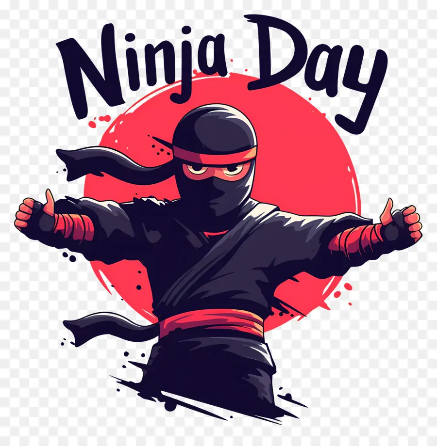 Dia Ninja，Pose Estilizada De Ninja PNG