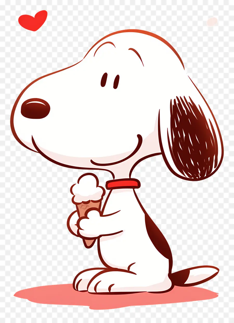 Snoopy Tomando Sorvete，Cão De Desenho Animado Com Picolé PNG