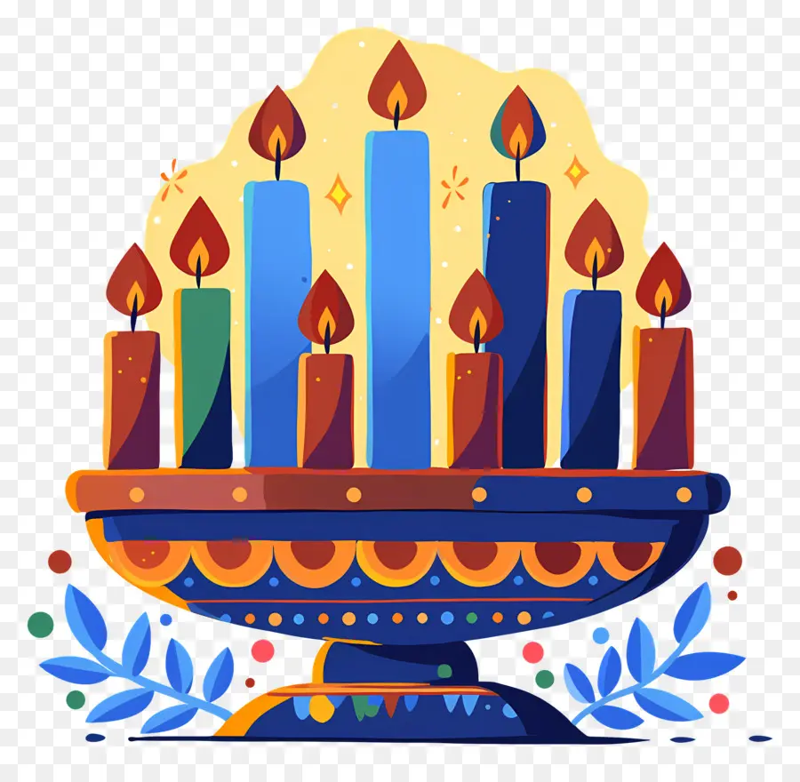 Velas Kwanzaa，Castiçal Com Velas PNG