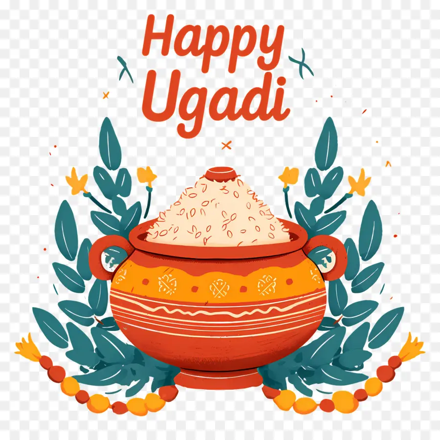 Feliz Ugadi，Panela Com Arroz PNG