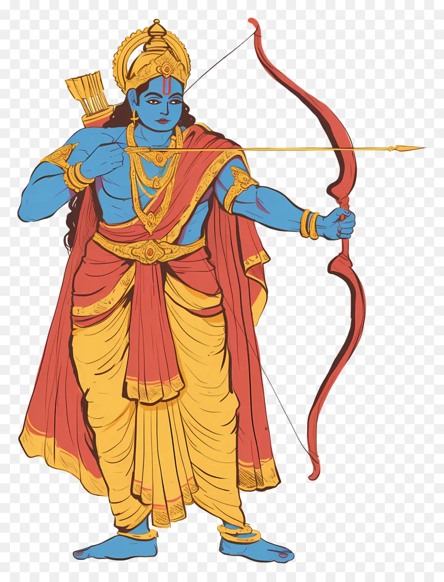 Ram Navami，Arqueiro Azul PNG