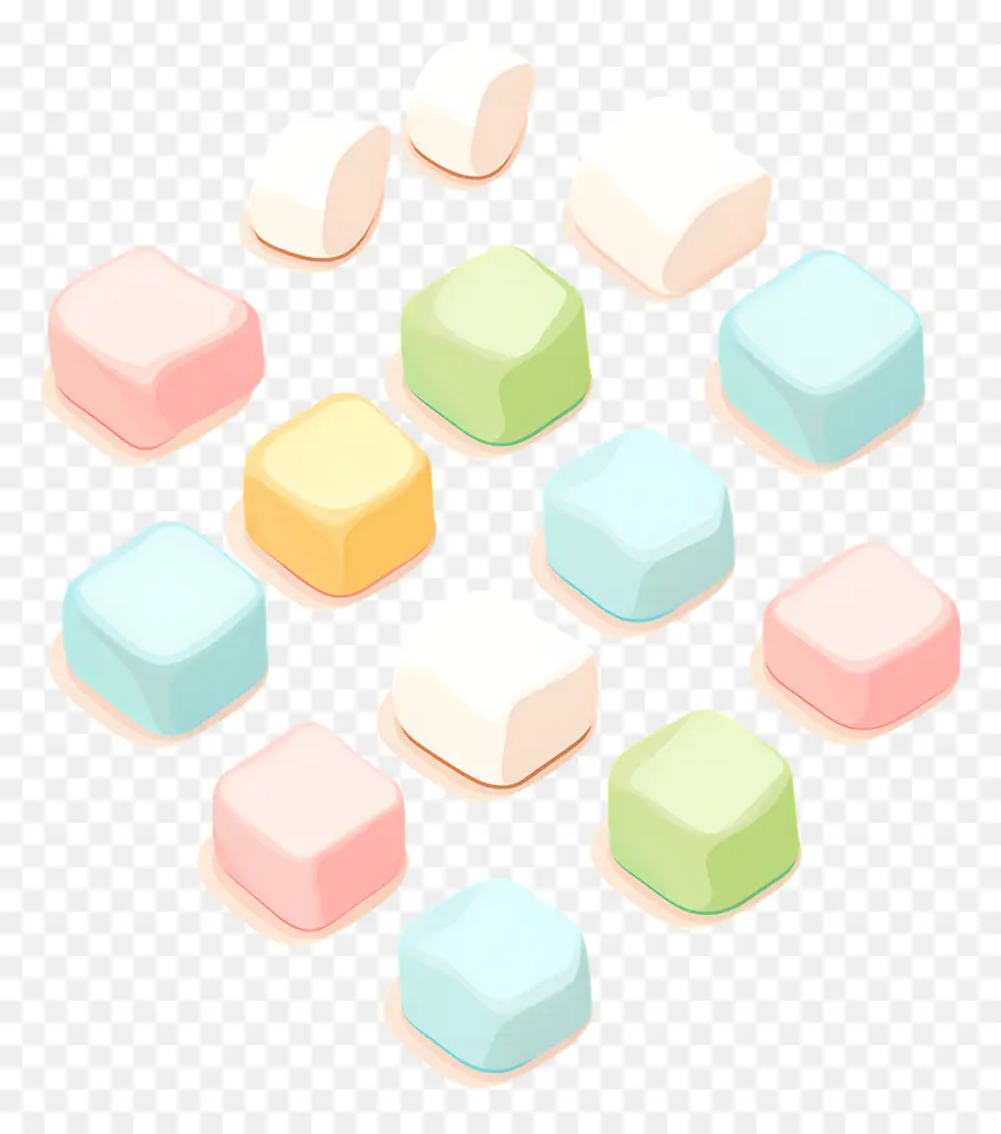 Marshmallows，Marshmallows Quadrados PNG