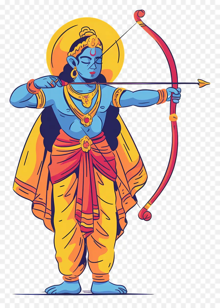 Ram Navami，Arqueiro Azul PNG