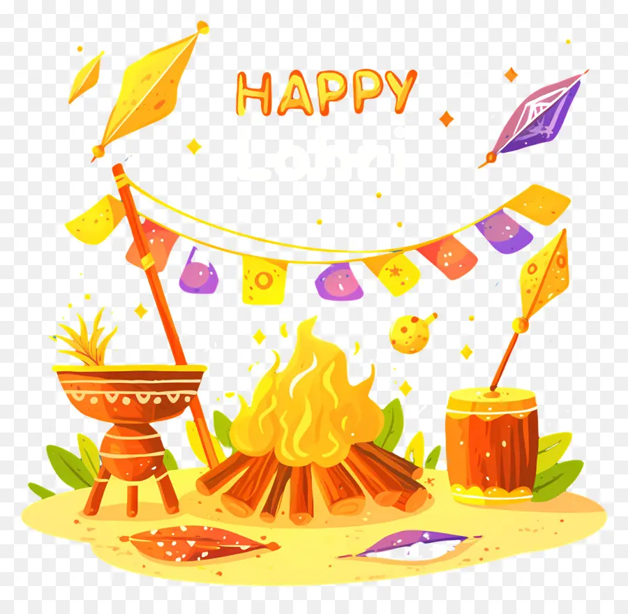 Feliz Lohri，Fogueira De Lohri PNG