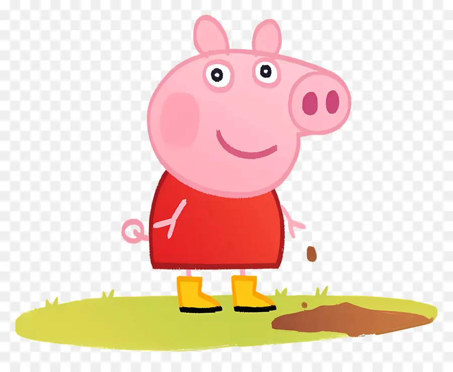 Peppa Pig，Porco De Desenho Animado Em Vestido Vermelho PNG