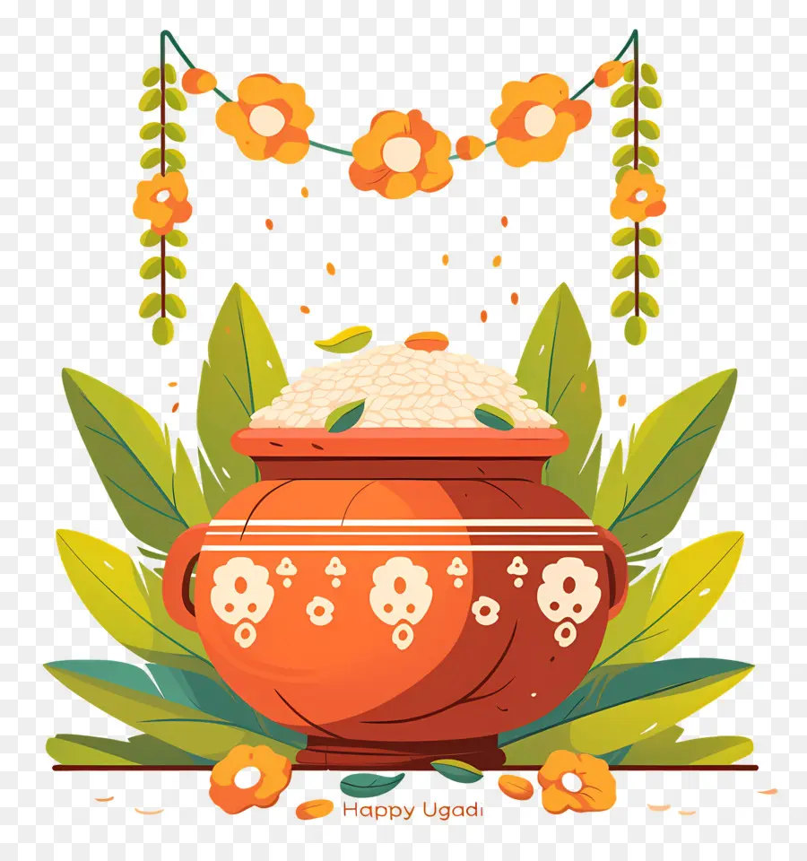 Feliz Ugadi，Panela Com Arroz PNG