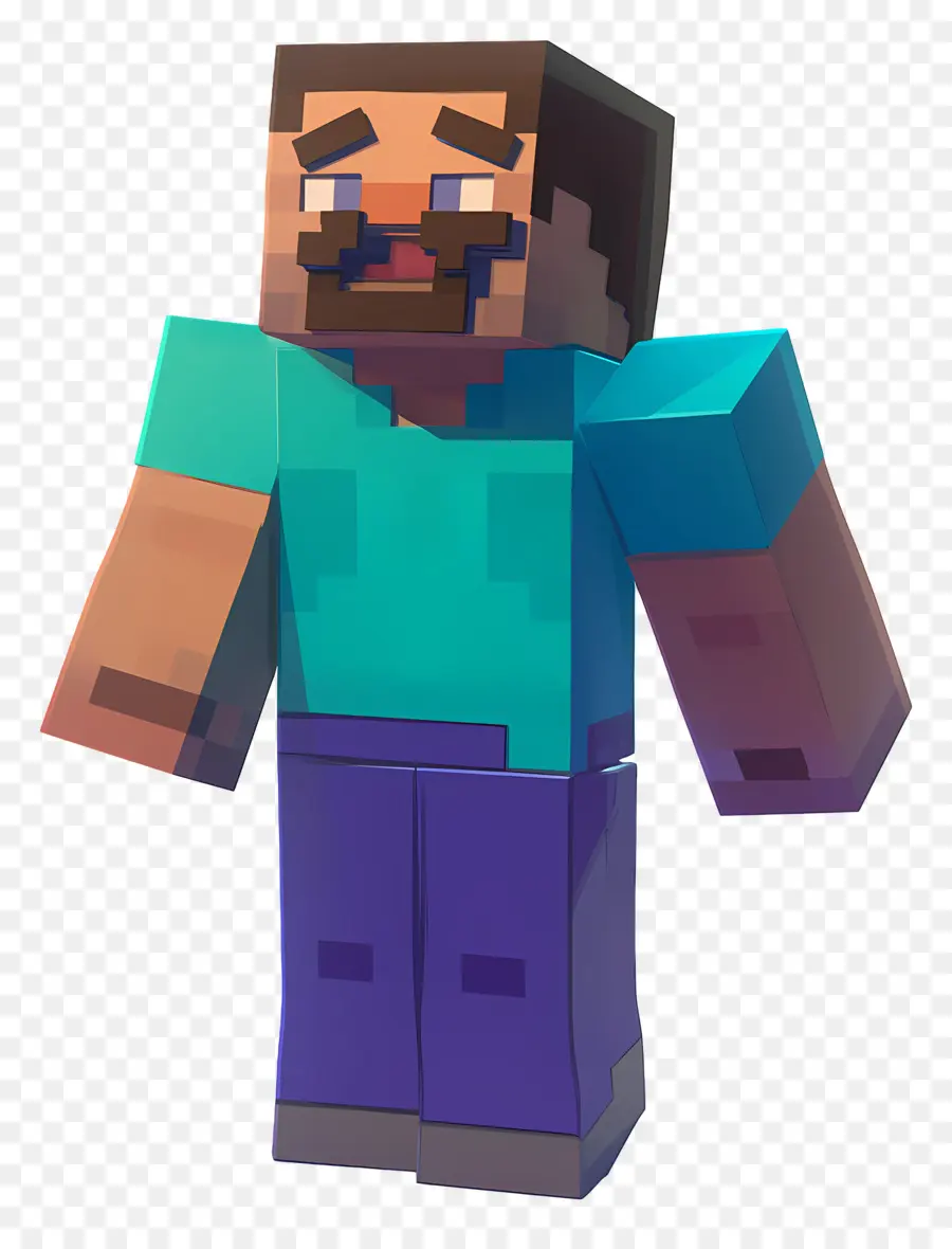 Steve Minecraft，Personagem Pixelizado PNG