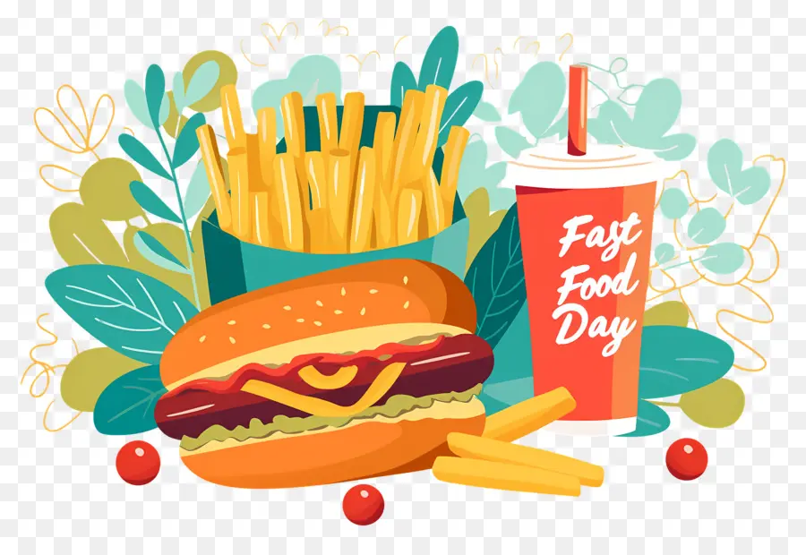 Dia Nacional Do Fast Food，Hambúrguer E Batatas Fritas PNG